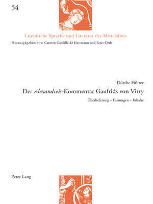 cover image of Der «Alexandreis»-Kommentar Gaufrids von Vitry